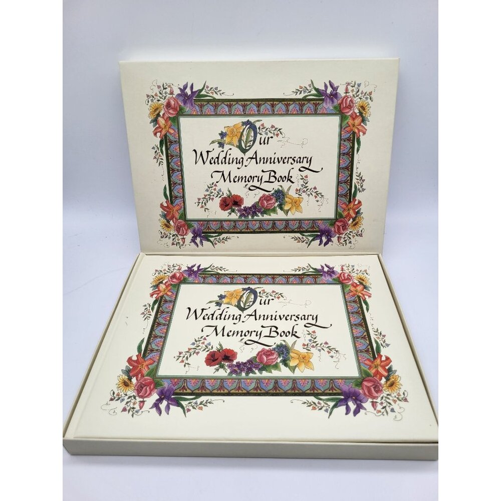 VTG 90s Our Wedding Anniversary Memory Book Floral Cottagecore Document *READ